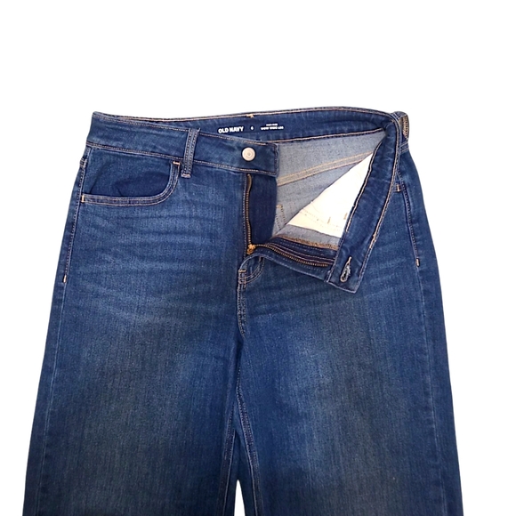 Old Navy High-Waisted Wow Crop Wide-Leg Jeans Dark Wash Size 6 - Picture 6 of 15